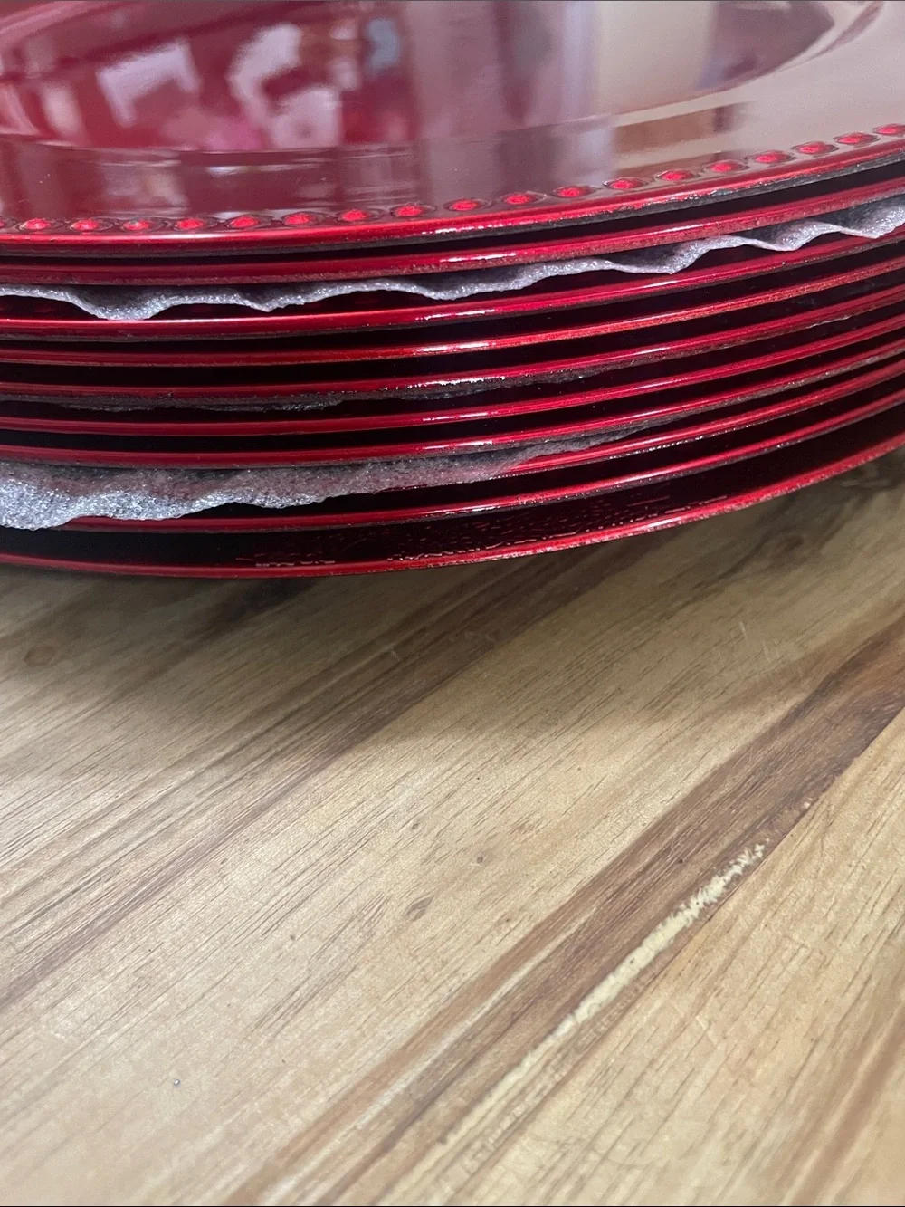 Red Beaded Charger Plate - 8